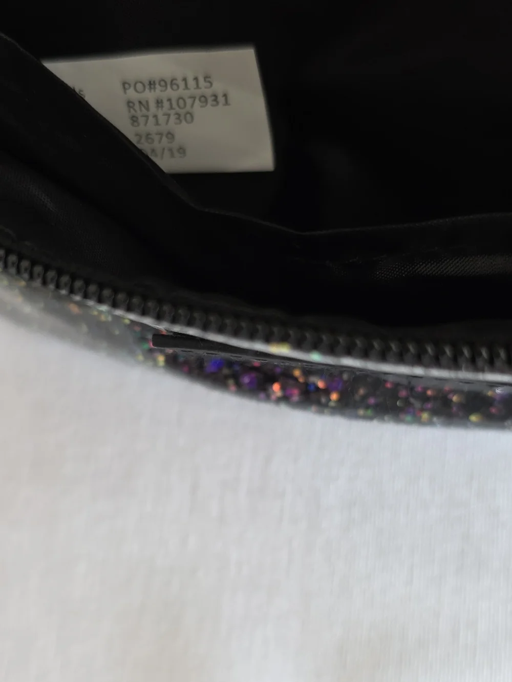 Justice Girls Belt Bag Metallic Confetti Under Plastic Nylon Adjustable Strap